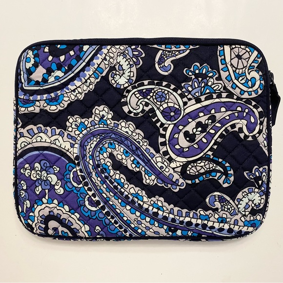 Vera Bradley Tablet Sleeve Padded Case Cover Pouch Deep Night Paisley Blue - Picture 3 of 6